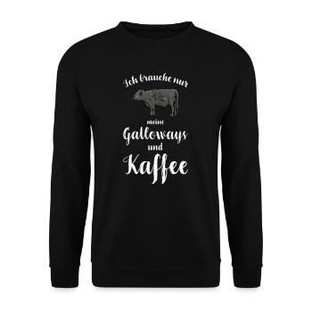 Galloway Rind I Schottland Rinderzucht für - Unisex Pullover - Schwarz - Vorne - Alina (178cm) & Michal (187cm)