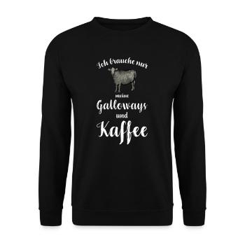 Galloway Rind I Schottland Rinderzucht für - Unisex Pullover - Schwarz - Vorne - Alina (178cm) & Michal (187cm)