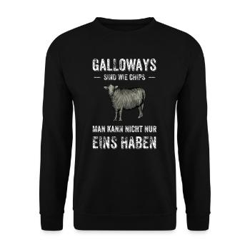 Galloway Rind I Schottland Rinderzucht für - Unisex Pullover - Schwarz - Vorne - Alina (178cm) & Michal (187cm)