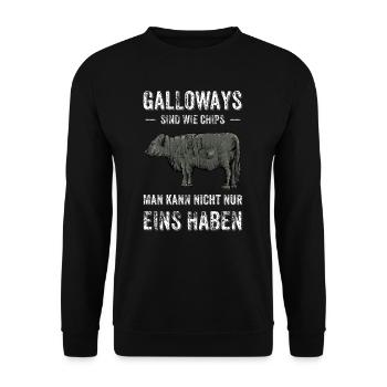 Galloway Rind I Schottland Rinderzucht für - Unisex Pullover - Schwarz - Vorne - Alina (178cm) & Michal (187cm)