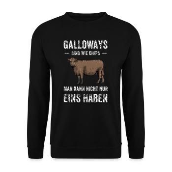 Galloway Rind I Schottland Rinderzucht für - Unisex Pullover - Schwarz - Vorne - Alina (178cm) & Michal (187cm)