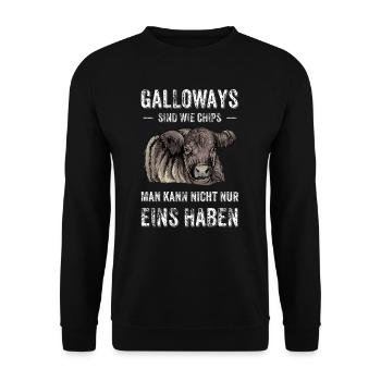 Galloway Rind I Schottland Rinderzucht für - Unisex Pullover - Schwarz - Vorne - Alina (178cm) & Michal (187cm)