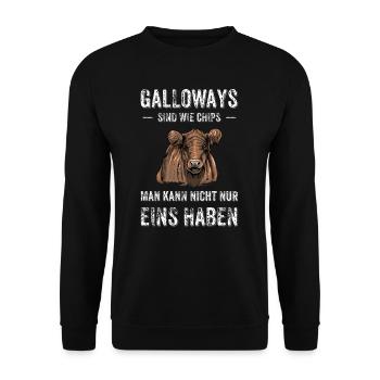 Galloway Rind I Schottland Rinderzucht für - Unisex Pullover - Schwarz - Vorne - Alina (178cm) & Michal (187cm)