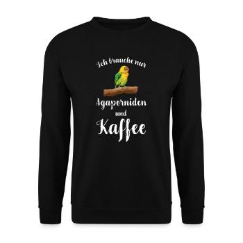 Agaporniden I Unzertrennliche Motiv für Vogel - Unisex Pullover - Schwarz - Vorne - Alina (178cm) & Michal (187cm)
