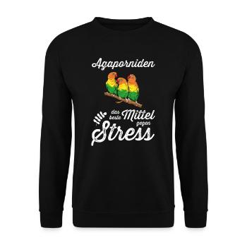 Agaporniden I Unzertrennliche Motiv für Vogel - Unisex Pullover - Schwarz - Vorne - Alina (178cm) & Michal (187cm)