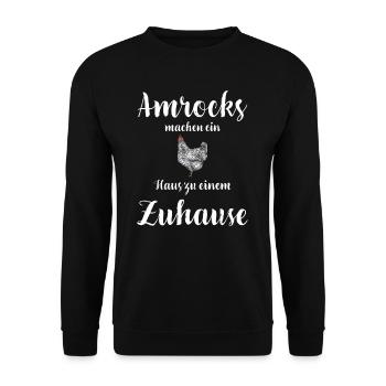Amrock Huhn I Chicken Geflügel Motiv für - Unisex Pullover - Schwarz - Vorne - Alina (178cm) & Michal (187cm)