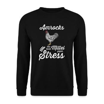 Amrock Huhn I Chicken Geflügel Motiv für - Unisex Pullover - Schwarz - Vorne - Alina (178cm) & Michal (187cm)