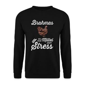 Brahma Hühner I Chicken Geflügel Motiv für - Unisex Pullover - Schwarz - Vorne - Alina (178cm) & Michal (187cm)