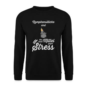 Nymphensittich I Papagei Kakadu Motiv für Vogel - Unisex Pullover - Schwarz - Vorne - Alina (178cm) & Michal (187cm)