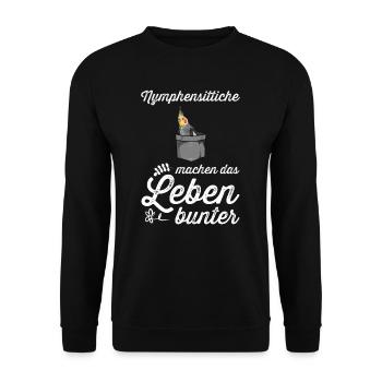 Nymphensittich I Papagei Kakadu Motiv für Vogel - Unisex Pullover - Schwarz - Vorne - Alina (178cm) & Michal (187cm)