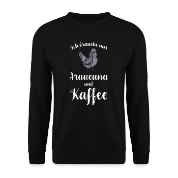 Araucana Hühner I Hühnerrasse Huhn Motiv für - Unisex Pullover - Schwarz - Vorne - Alina (178cm) & Michal (187cm)