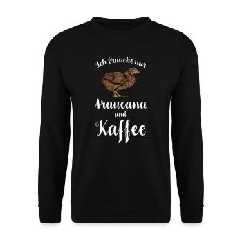 Araucana Hühner I Hühnerrasse Huhn Motiv für - Unisex Pullover - Schwarz - Vorne - Alina (178cm) & Michal (187cm)