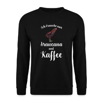 Araucana Hühner I Hühnerrasse Huhn Motiv für - Unisex Pullover - Schwarz - Vorne - Alina (178cm) & Michal (187cm)