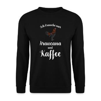 Araucana Hühner I Hühnerrasse Huhn Motiv für - Unisex Pullover - Schwarz - Vorne - Alina (178cm) & Michal (187cm)