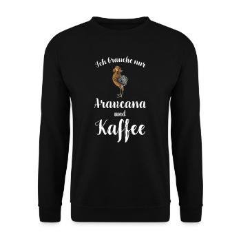 Araucana Hühner I Hühnerrasse Huhn Motiv für - Unisex Pullover - Schwarz - Vorne - Alina (178cm) & Michal (187cm)