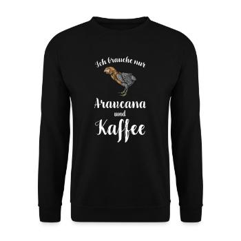 Araucana Hühner I Hühnerrasse Huhn Motiv für - Unisex Pullover - Schwarz - Vorne - Alina (178cm) & Michal (187cm)