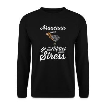 Araucana Hühner I Hühnerrasse Huhn Motiv für - Unisex Pullover - Schwarz - Vorne - Alina (178cm) & Michal (187cm)