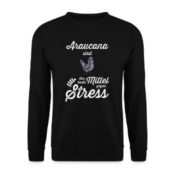Araucana Hühner I Hühnerrasse Huhn Motiv für - Unisex Pullover - Schwarz - Vorne - Alina (178cm) & Michal (187cm)