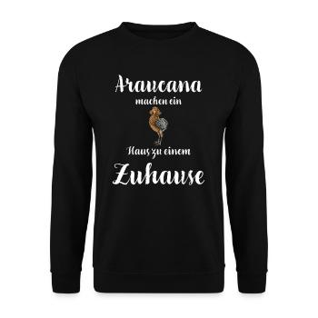 Araucana Hühner I Hühnerrasse Huhn Motiv für - Unisex Pullover - Schwarz - Vorne - Alina (178cm) & Michal (187cm)