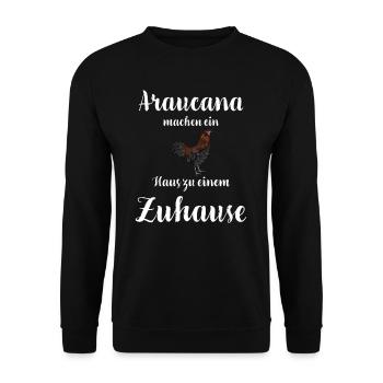 Araucana Hühner I Hühnerrasse Huhn Motiv für - Unisex Pullover - Schwarz - Vorne - Alina (178cm) & Michal (187cm)