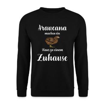 Araucana Hühner I Hühnerrasse Huhn Motiv für - Unisex Pullover - Schwarz - Vorne - Alina (178cm) & Michal (187cm)
