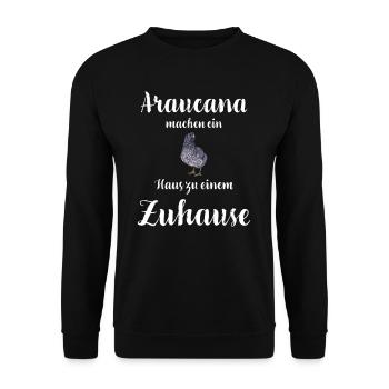 Araucana Hühner I Hühnerrasse Huhn Motiv für - Unisex Pullover - Schwarz - Vorne - Alina (178cm) & Michal (187cm)