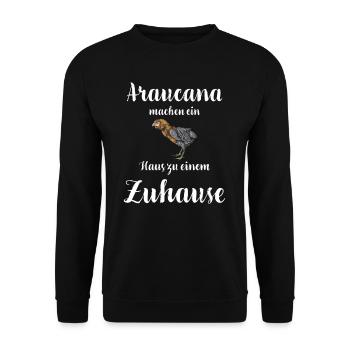 Araucana Hühner I Hühnerrasse Huhn Motiv für - Unisex Pullover - Schwarz - Vorne - Alina (178cm) & Michal (187cm)