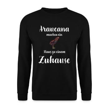 Araucana Hühner I Hühnerrasse Huhn Motiv für - Unisex Pullover - Schwarz - Vorne - Alina (178cm) & Michal (187cm)