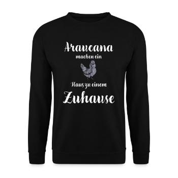 Araucana Hühner I Hühnerrasse Huhn Motiv für - Unisex Pullover - Schwarz - Vorne - Alina (178cm) & Michal (187cm)