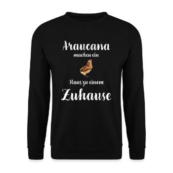 Araucana Hühner I Hühnerrasse Huhn Motiv für - Unisex Pullover - Schwarz - Vorne - Alina (178cm) & Michal (187cm)
