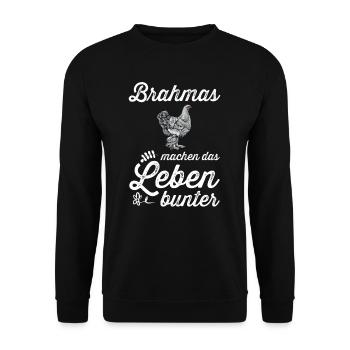 Brahma Hühner I Chicken Geflügel Motiv für - Unisex Pullover - Schwarz - Vorne - Alina (178cm) & Michal (187cm)