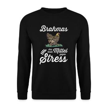 Brahma Hühner I Chicken Geflügel Motiv für - Unisex Pullover - Schwarz - Vorne - Alina (178cm) & Michal (187cm)
