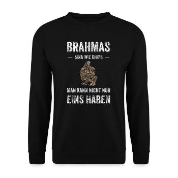 Brahma Hühner I Chicken Geflügel Motiv für - Unisex Pullover - Schwarz - Vorne - Alina (178cm) & Michal (187cm)