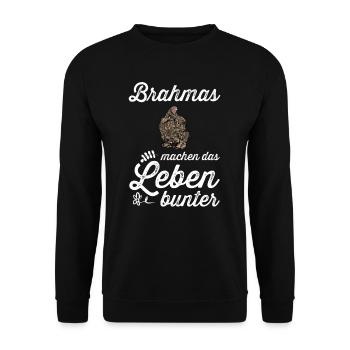 Brahma Hühner I Chicken Geflügel Motiv für - Unisex Pullover - Schwarz - Vorne - Alina (178cm) & Michal (187cm)