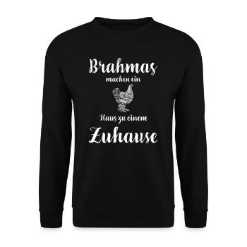 Brahma Hühner I Chicken Geflügel Motiv für - Unisex Pullover - Schwarz - Vorne - Alina (178cm) & Michal (187cm)