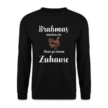 Brahma Hühner I Chicken Geflügel Motiv für - Unisex Pullover - Schwarz - Vorne - Alina (178cm) & Michal (187cm)