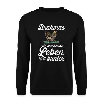 Brahma Hühner I Chicken Geflügel Motiv für - Unisex Pullover - Schwarz - Vorne - Alina (178cm) & Michal (187cm)