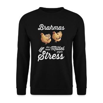 Brahma Hühner I Chicken Geflügel Motiv für - Unisex Pullover - Schwarz - Vorne - Alina (178cm) & Michal (187cm)