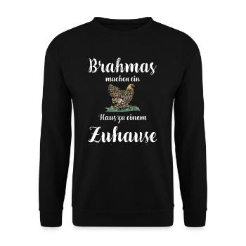 Brahma Hühner I Chicken Geflügel Motiv für - Unisex Pullover - Schwarz - Vorne - Alina (178cm) & Michal (187cm)