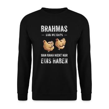 Brahma Hühner I Chicken Geflügel Motiv für - Unisex Pullover - Schwarz - Vorne - Alina (178cm) & Michal (187cm)