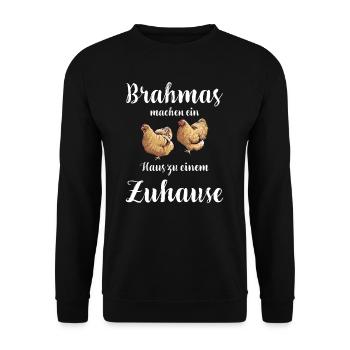 Brahma Hühner I Chicken Geflügel Motiv für - Unisex Pullover - Schwarz - Vorne - Alina (178cm) & Michal (187cm)
