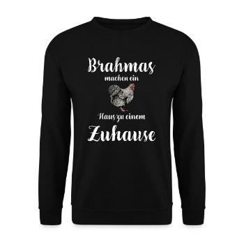 Brahma Hühner I Chicken Geflügel Motiv für - Unisex Pullover - Schwarz - Vorne - Alina (178cm) & Michal (187cm)