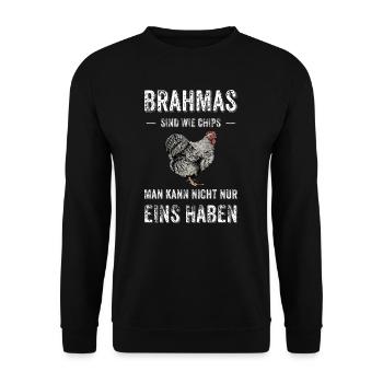 Brahma Hühner I Chicken Geflügel Motiv für - Unisex Pullover - Schwarz - Vorne - Alina (178cm) & Michal (187cm)