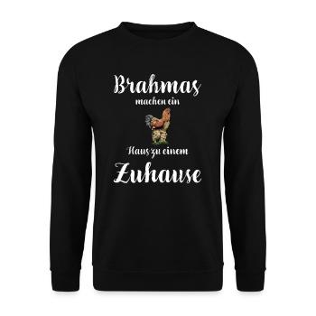 Brahma Hühner I Chicken Geflügel Motiv für - Unisex Pullover - Schwarz - Vorne - Alina (178cm) & Michal (187cm)