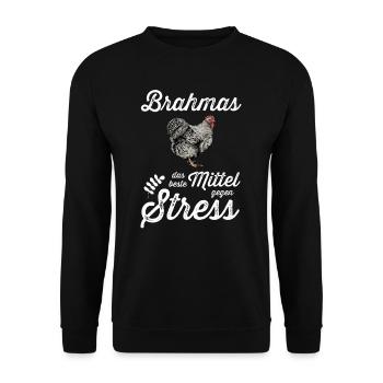 Brahma Hühner I Chicken Geflügel Motiv für - Unisex Pullover - Schwarz - Vorne - Alina (178cm) & Michal (187cm)