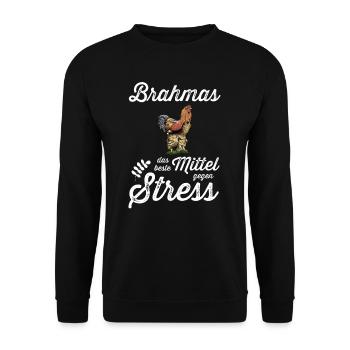 Brahma Hühner I Chicken Geflügel Motiv für - Unisex Pullover - Schwarz - Vorne - Alina (178cm) & Michal (187cm)