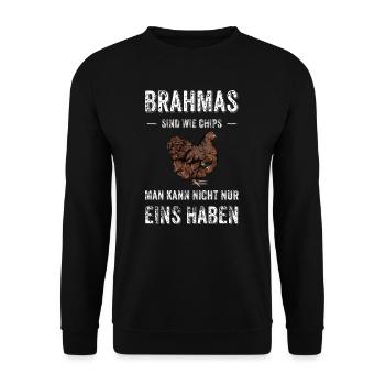 Brahma Hühner I Chicken Geflügel Motiv für - Unisex Pullover - Schwarz - Vorne - Alina (178cm) & Michal (187cm)