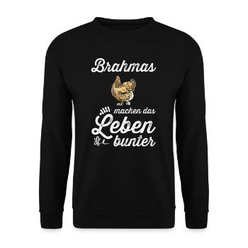 Brahma Hühner I Chicken Geflügel Motiv für - Unisex Pullover - Schwarz - Vorne - Alina (178cm) & Michal (187cm)