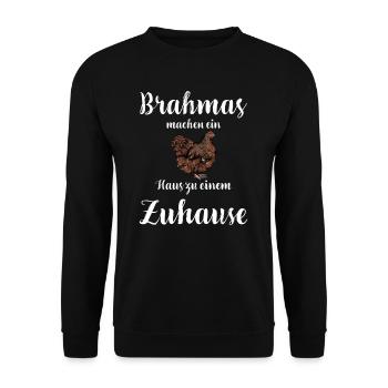 Brahma Hühner I Chicken Geflügel Motiv für - Unisex Pullover - Schwarz - Vorne - Alina (178cm) & Michal (187cm)
