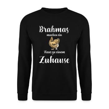 Brahma Hühner I Chicken Geflügel Motiv für - Unisex Pullover - Schwarz - Vorne - Alina (178cm) & Michal (187cm)